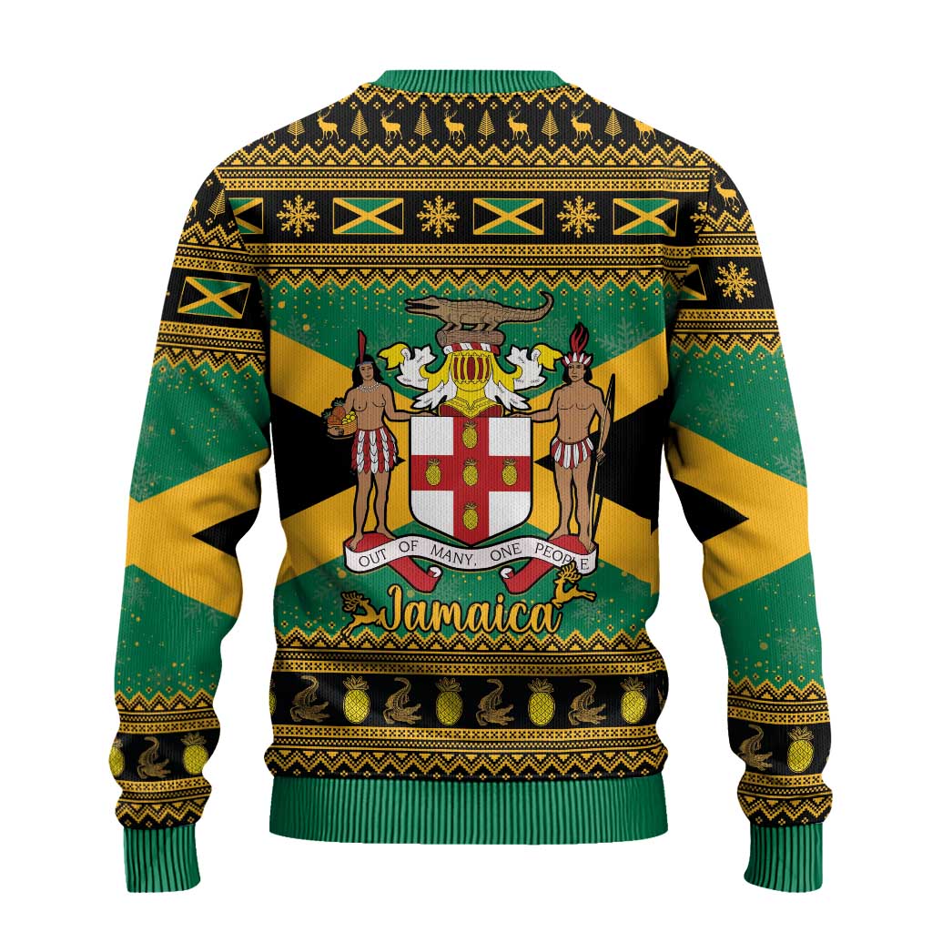 Afro-Jamaicans Ugly Christmas Sweater Coat Of Arms with Merry Christmas LT15