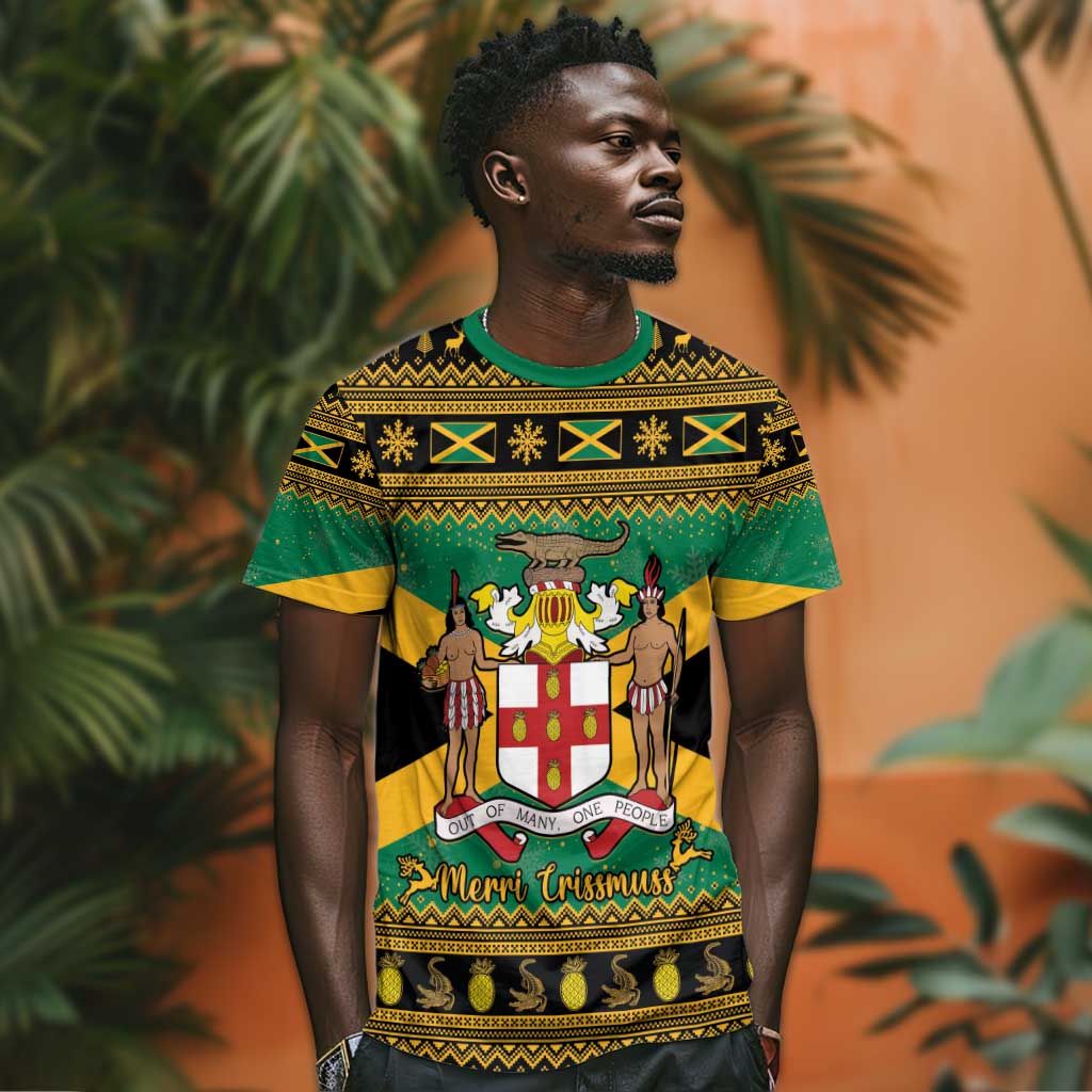 Afro-Jamaicans T shirt Coat Of Arms - Merry Christmas LT15