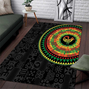 African Sankofa Bird Area Rug Adinkra Symbols - Chest Arm Tattoo LT15