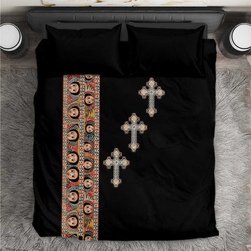 Ethiopia Angels Tilet With Cross Bedding Set Black Color LT15