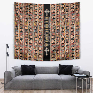 Ethiopia Tapestry Ethiopian Tewahedo Angel Orthodox Black Color LT15