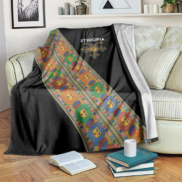 Ethiopia Saba Kemis Sash Style Blanket Black Color LT15