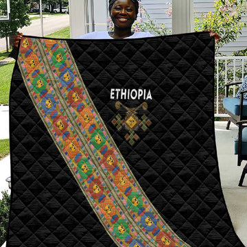 Ethiopia Saba Kemis Sash Style Quilt Black Color LT15
