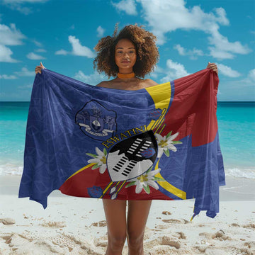 Umbuso weSwatini Sarong Nguni Shield Edelweiss Flower LT15