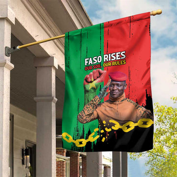 Faso Rises Our Soil Our Rules Garden Flag Ibrahim Traore Revolutionary Spirit LT15