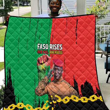 Faso Rises Our Soil Our Rules Quilt Ibrahim Traore Revolutionary Spirit LT15