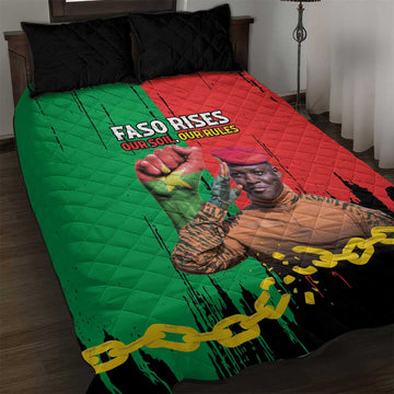 Faso Rises Our Soil Our Rules Quilt Bed Set Ibrahim Traore Revolutionary Spirit LT15