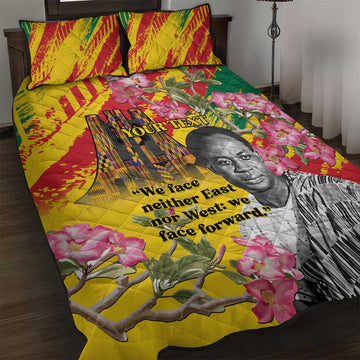 Personalized Ghana Kwame Nkrumah Memorial Day Quilt Bed Set Mausoleum Impala Lily LT15