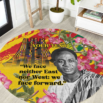 Personalized Ghana Kwame Nkrumah Memorial Day Round Carpet Mausoleum Impala Lily LT15