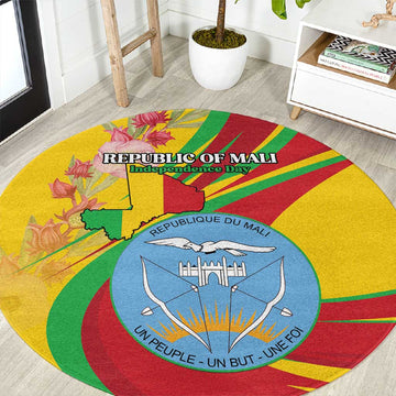 Afro Mali Round Carpet Happy 65th Anniversary Independence LT15