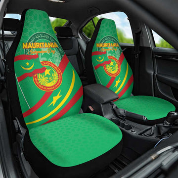 Mauritania Independence Day Car Seat Cover Coat Of Arms With Map LT15