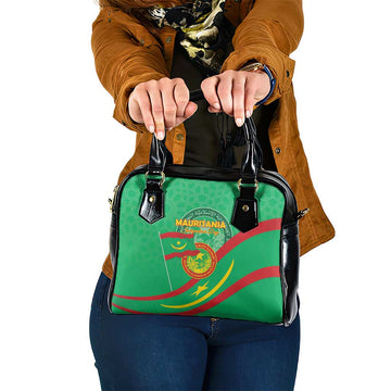 Mauritania Independence Day Shoulder Handbag Coat Of Arms With Map LT15