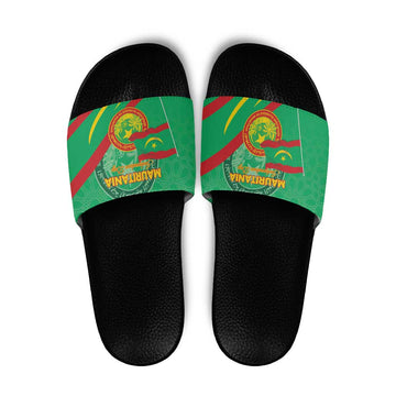 Mauritania Independence Day Slide Sandals Coat Of Arms With Map LT15