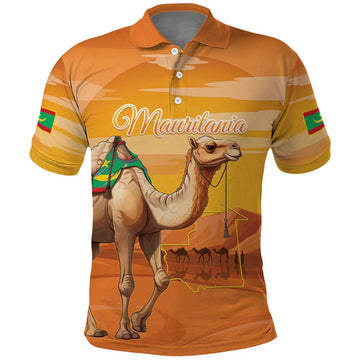 Personalized Mauritania Sahara Polo Shirt Camel With Map LT15