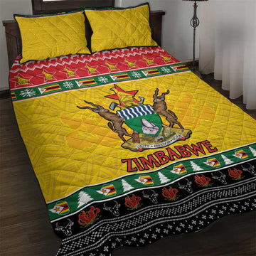 Afro Zimbabwe Christmas Quilt Bed Set Coat Of Arms - African Pattern LT15
