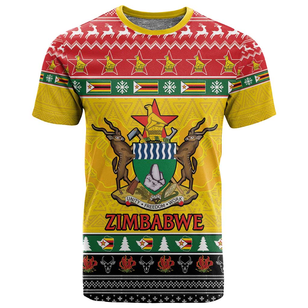 Afro Zimbabwe Christmas T shirt Coat Of Arms - African Pattern LT15