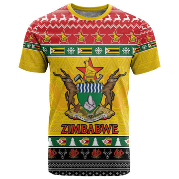 Afro Zimbabwe Christmas T shirt Coat Of Arms - African Pattern LT15