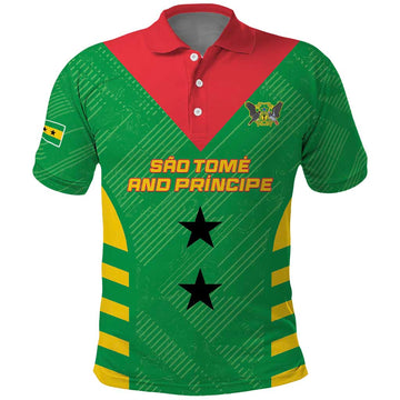 Custom Sao Tome and Principe Football Polo Shirt Go Champions - Green Ver LT15