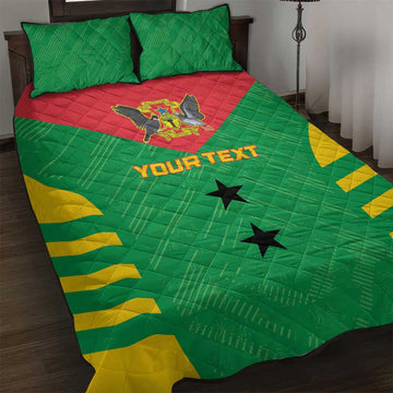 Sao Tome and Principe Football Custom Quilt Bed Set Sporty Style - Green Color LT15