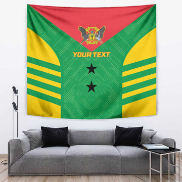 Sao Tome and Principe Football Custom Tapestry Sporty Style - Green Color LT15