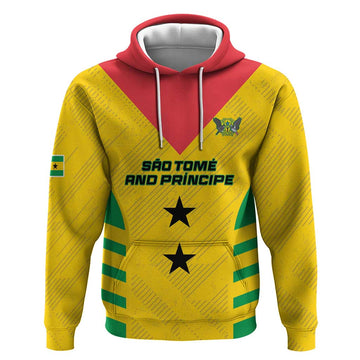 Custom Sao Tome and Principe Football Hoodie Go Champions - Yellow Ver LT15