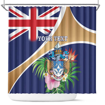 Personalized Tristan da Cunha Shower Curtain Coat Of Arms - Flag Style LT15