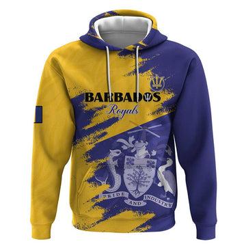 Custom Barbados Royals Cricket Hoodie Coat Of Arms Flag Style LT15