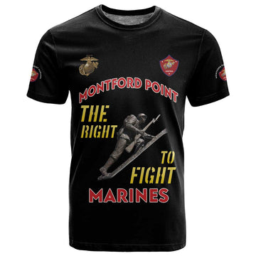 African American Heroes T shirt Montford Point Marines - Black LT15