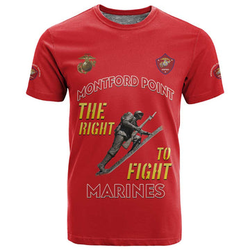African American Heroes T shirt Montford Point Marines - Red LT15