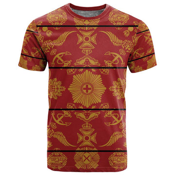 Basotho Blanket T shirt Lesotho Seanamarena Kharetsa Royal Red LT15