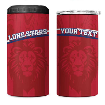Custom Liberia 4 in 1 Can Cooler Tumbler Football Lion Mascot - Red LT15