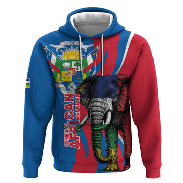 Personalised Central African Republic Hoodie Elephant Coat Of Arms LT15