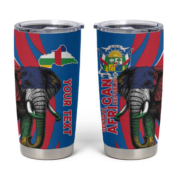 Personalised Central African Republic Elephant Tumbler Cup Coat Of Arms With Map LT15