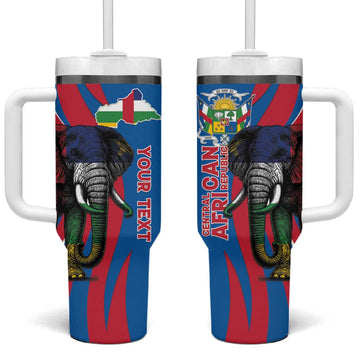 Personalised Central African Republic Elephant Tumbler With Handle Coat Of Arms With Map LT15