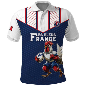 France Rugby Custom Polo Shirt Allez Les Bleus - Sporty Style LT15