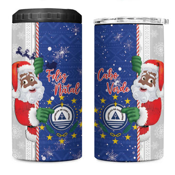 Afro Christmas in Cape Verde 4 in 1 Can Cooler Tumbler Black Santa Felix Natal LT15