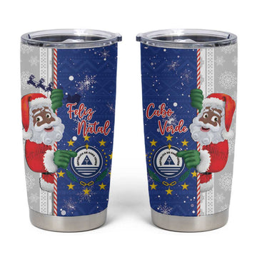 Afro Christmas in Cape Verde Tumbler Cup Black Santa Felix Natal LT15