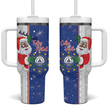 Afro Christmas in Cape Verde Tumbler With Handle Black Santa Felix Natal LT15