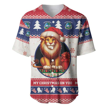 Liberia Christmas Baseball Jersey African Lion Santa LT15