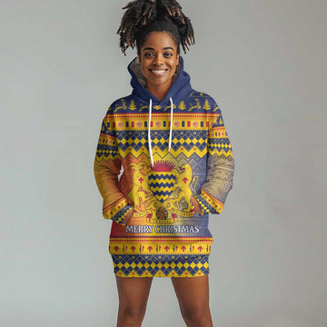 Afro Chad Christmas Hoodie Dress Coat Of Arms With African Pattern LT15