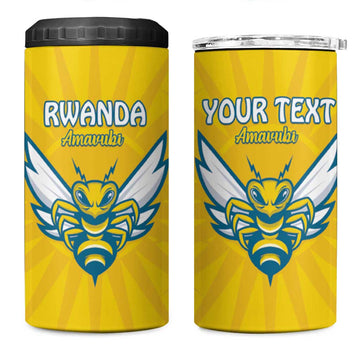 Custom Afro Rwanda Football 4 in 1 Can Cooler Tumbler Go Wasps LT15