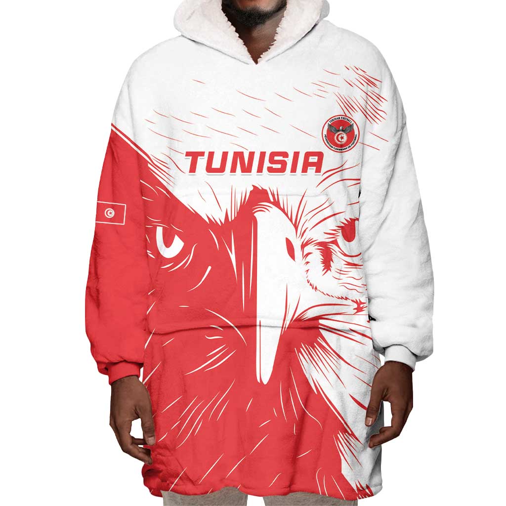 Custom Tunisia Football Wearable Blanket Hoodie Go Champions LT15