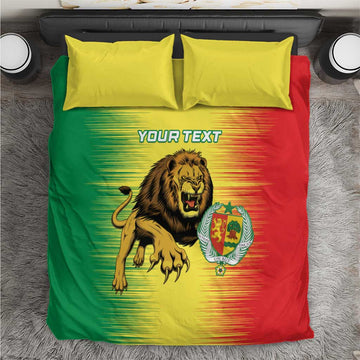 Custom Afro Senegal Football Bedding Set Lions of Teranga - Flag Style LT15
