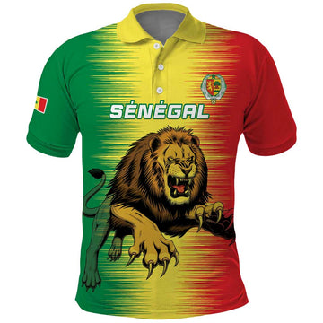 Custom Senegal Football Polo Shirt Go Lions of Teranga LT15