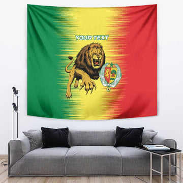 Custom Afro Senegal Football Tapestry Lions of Teranga - Flag Style LT15