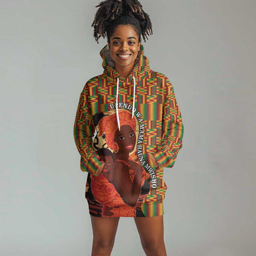 African Happy Mother's Day Hoodie Dress Black Mothers Kente Pattern LT15