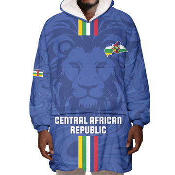 Custom Central African Republic Football Wearable Blanket Hoodie Allez Les Fauves LT15