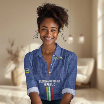 Custom Central African Republic Football Women Casual Shirt Allez Les Fauves LT15