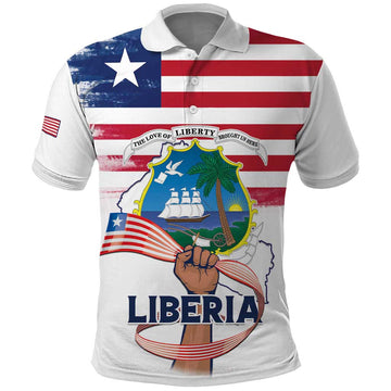 Personalised Liberia Flag Day Polo Shirt Our Flag Our Pride LT15