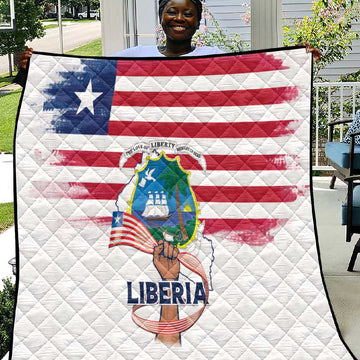Liberia Flag Day Quilt Coat Of Arms With Map LT15